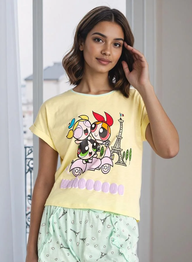 سبلاش فيڤ طقم شورت بطبعة فتيات القوة