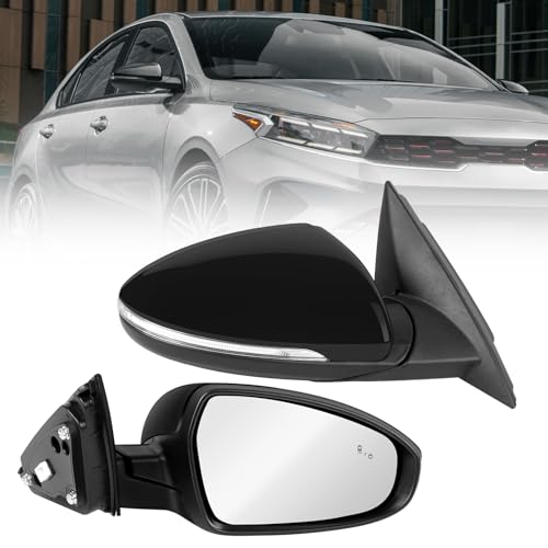 HPEVA Side Mirror Compatible with KIA Forte 2019 2020 2021 2022 2023 2024, W/Blind Spot Indicator/Heated/Manual Folding/Power Glass Door Mirror Replace ‎87620M7090 KI1321225 (8pins,Right Passenger) - Image 1
