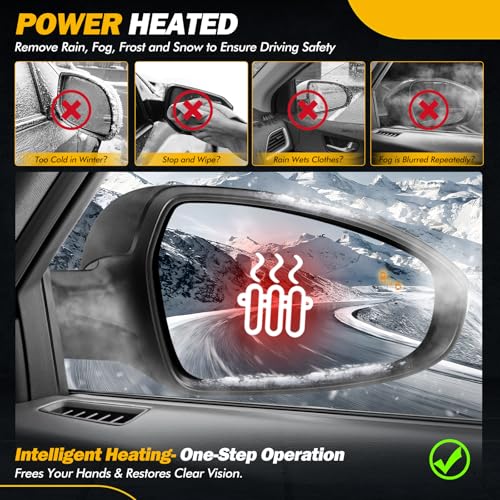 HPEVA Side Mirror Compatible with KIA Forte 2019 2020 2021 2022 2023 2024, W/Blind Spot Indicator/Heated/Manual Folding/Power Glass Door Mirror Replace ‎87620M7090 KI1321225 (8pins,Right Passenger) - Image 5