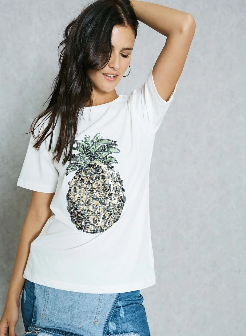 Ginger Embellished Pineapple T-Shirt