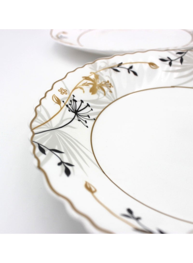 Danny home 12 pcs Opalware Dinnerware set Dishwasher Microwave Freezer Safe, BPA-Free Break Scratch Heat Resistant Dinner Soup Dessert Serving Plates, Medium & Large Bowls - Image 4