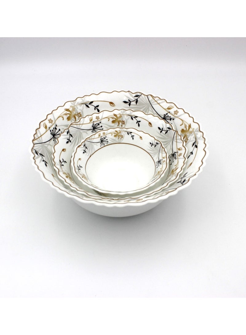 Danny home 12 pcs Opalware Dinnerware set Dishwasher Microwave Freezer Safe, BPA-Free Break Scratch Heat Resistant Dinner Soup Dessert Serving Plates, Medium & Large Bowls - Image 3