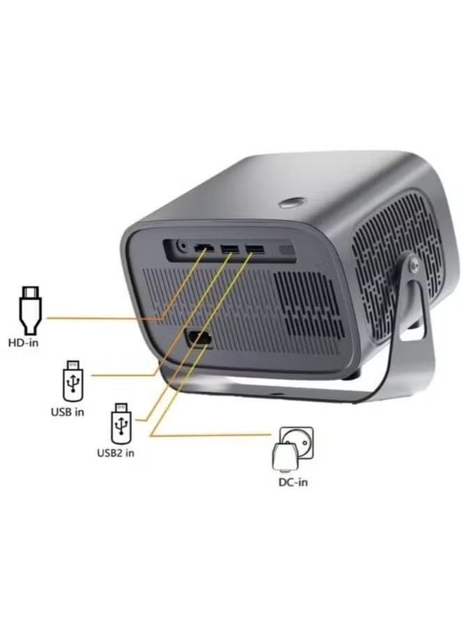 Smartberry HT12 Smart Projector with Electric Focus, Auto Keystone Correction, Dual Band 5G WiFi, 8K HDR Support, Portable HD Home Theater Projector, USB Multimedia Connectivity, Remote Control, White - Image 1