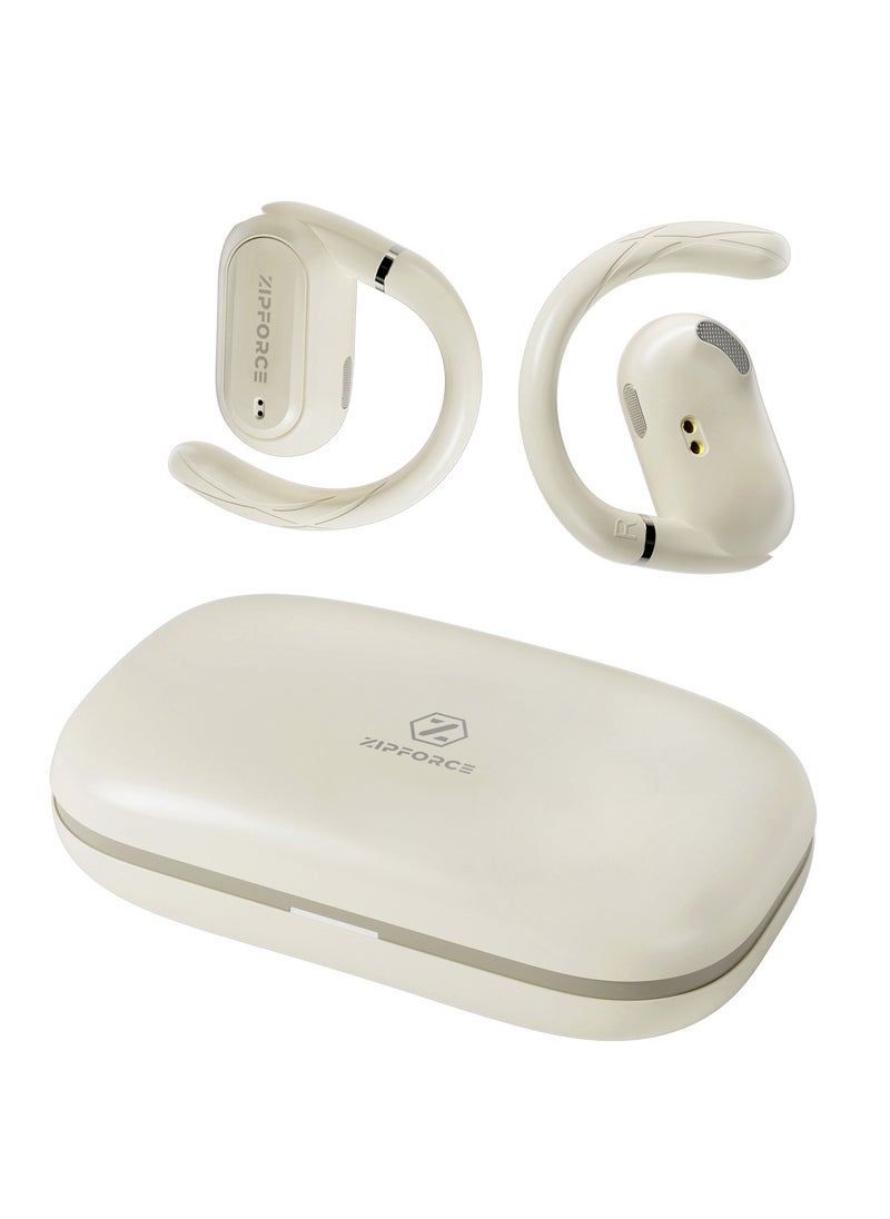 ZIPFORCE - True Wireless Earbuds, Open Ear Bluetooth 5.4 Headphones 4-Mics ENC Clear Call, OWS Bluetooth Earbuds Touch Control, IPX6 Waterproof TWS, Light-Weight Earphones - Image 1
