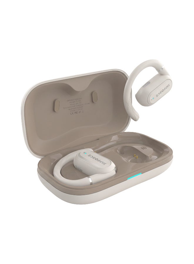 ZIPFORCE True Wireless Earbuds, Open Ear Bluetooth 5.4 Headphones 4-Mics ENC Clear Call, OWS Bluetooth Earbuds Touch Control, IPX6 Waterproof TWS, Light-Weight Earphones - Image 1