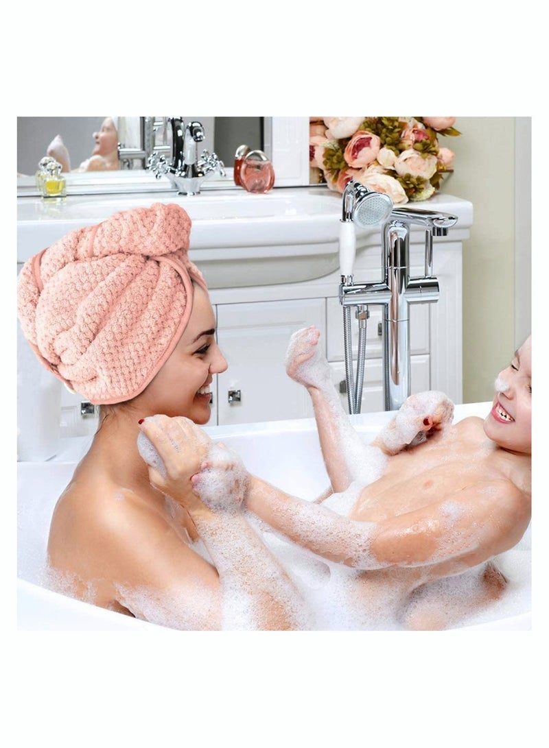 SYOSI Microfibre Hair Towel Turban Towel Dry Cap Quick Lady Superfine Fiber Bath Head Wrap 2 Pack  - Image 5