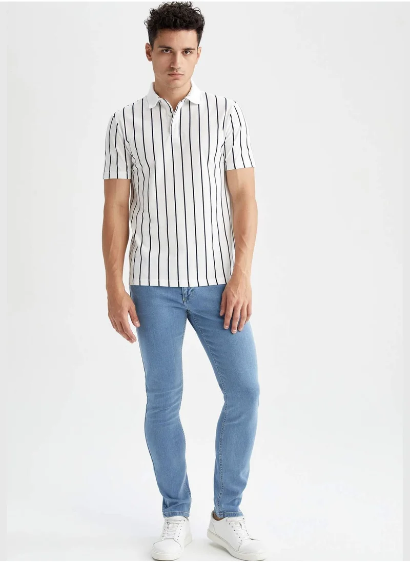 DeFacto Slim Fit Short Sleeve Striped T-Shirt