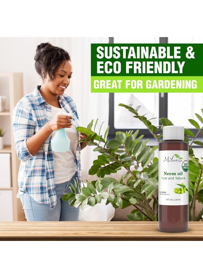 MILANIA Premium Organic Neem Oil VirginCold PressedUnrefined 100% Pure Natural Grade A. Excellent Quality.(4 Fl. Oz.)  - Image 2