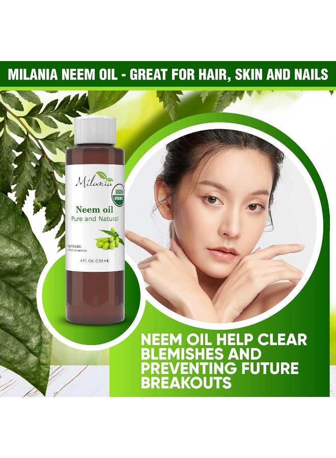 MILANIA Premium Organic Neem Oil VirginCold PressedUnrefined 100% Pure Natural Grade A. Excellent Quality.(4 Fl. Oz.)  - Image 5
