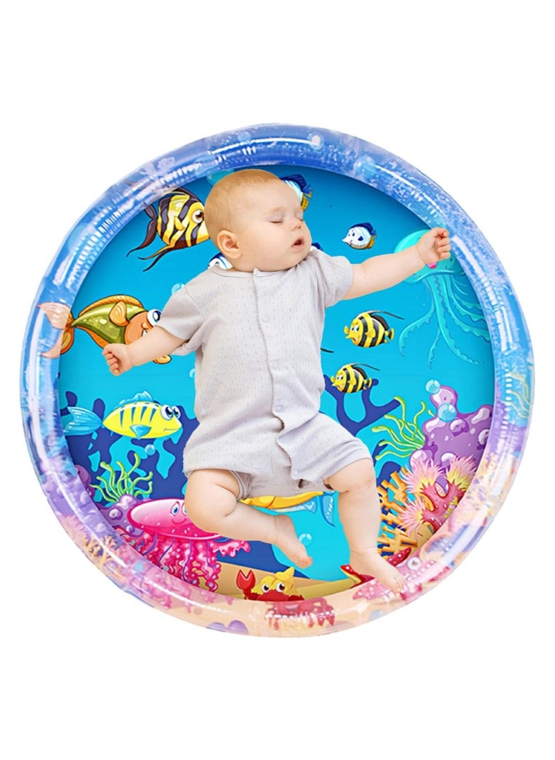 Large Inflatable Water Play Mat (100 x 100cm), Extra Large Multi-Stage Activity Center for Toddlers and Sensory Toys, Inflatable Play Mat, Visually Stimulating Gift for Boys & Girls