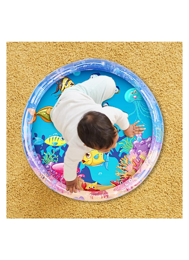 Large Inflatable Water Play Mat (100 x 100cm), Extra Large Multi-Stage Activity Center for Toddlers and Sensory Toys, Inflatable Play Mat, Visually Stimulating Gift for Boys & Girls