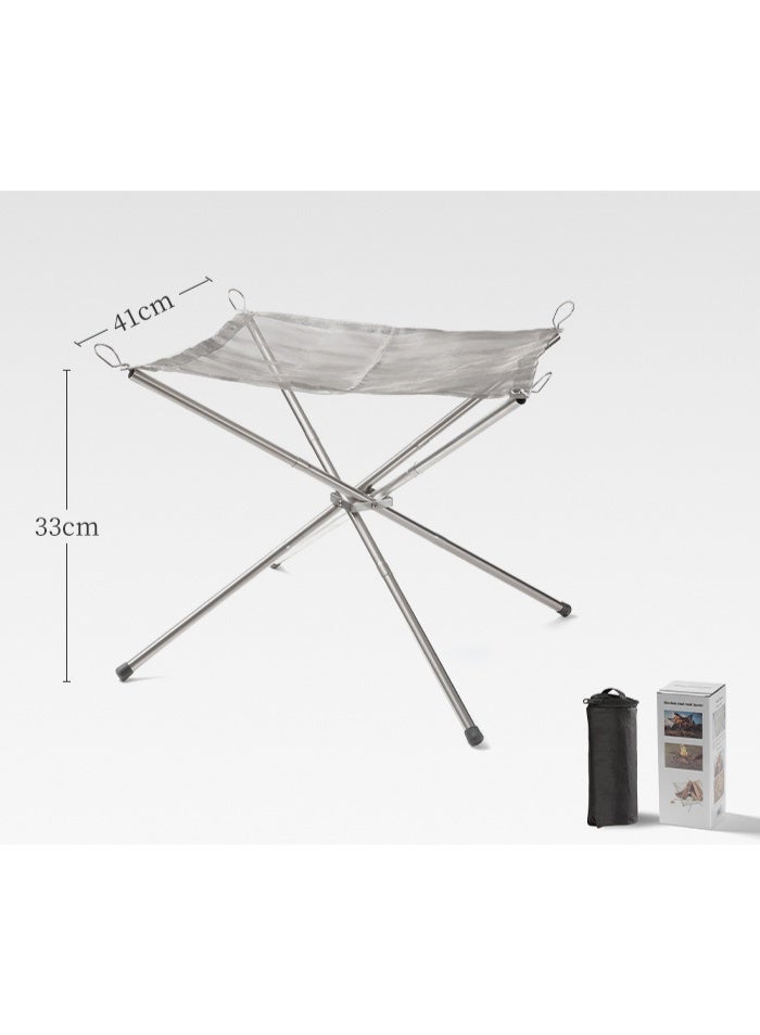 MS MIN Portable Stainless Steel Folding Fire Pit & Wood-Burning BBQ Grill with Storage Bag | Outdoor Camping & Picnic Stove - Image 2