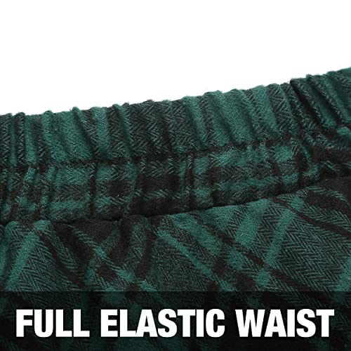 IDEALSANXUN Christmas Skirts for Women Christmas Outfits Clothes Fall Winter Casual Wool Sweater Flannel Tartan Plaid Dresses Midi Skirt, Green 02, M - Image 5