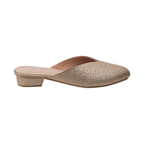 Metro Womens Synthetic Gold Slip Ons (Size (4 UK (37 EU)) - Image 2