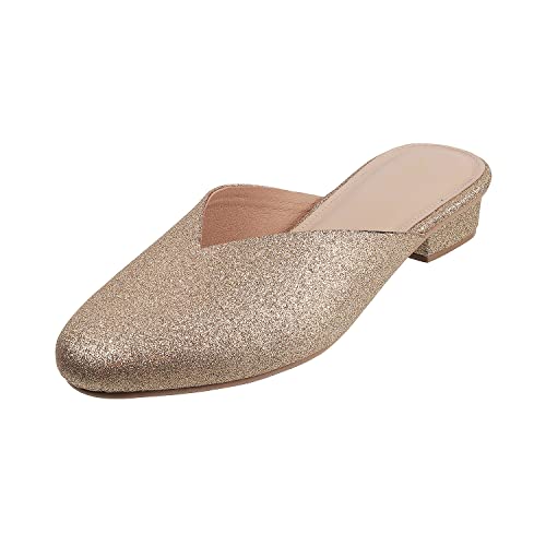 Metro Womens Synthetic Gold Slip Ons (Size (4 UK (37 EU)) - Image 1