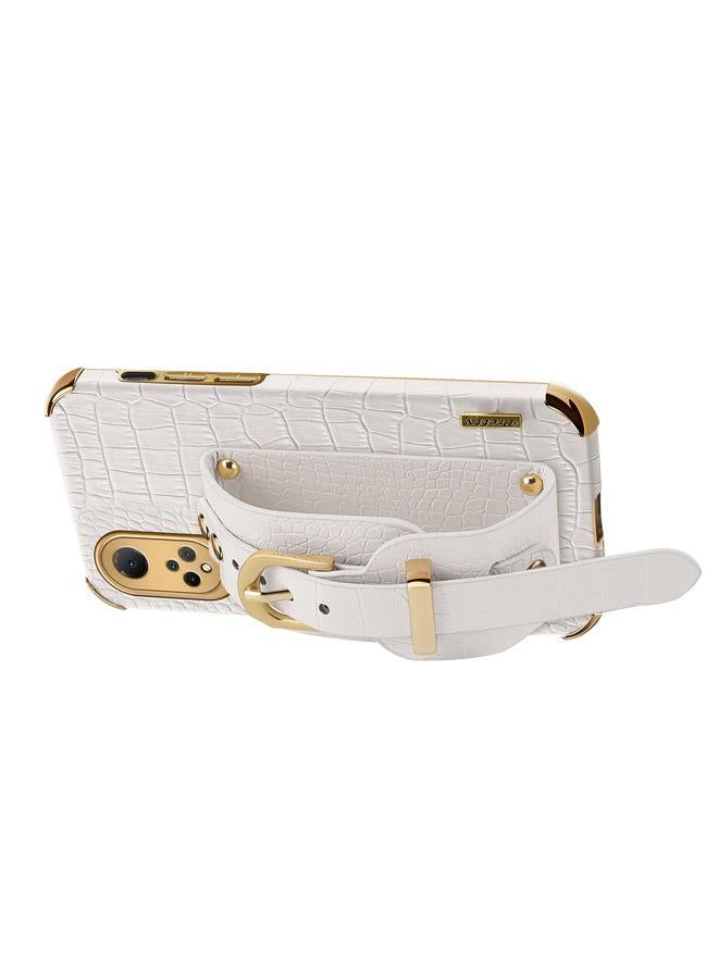 اس-توب جراب لهاتف Honor X7 مصنوع من جلد البولي يوريثان الحراري بنمط تمساح مطلي بالكهرباء مع حزام معصم - Image 4