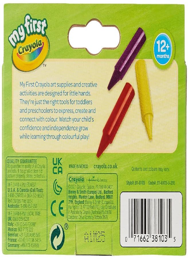 Crayola - Crayola MyFirst Jumbo Crayons - Assorted Colours (Pack of 8) | Easy-Grip Colouring Crayons Perfect for Toddlers Hands | Ideal for Kids Aged 12+ Months - Image 1