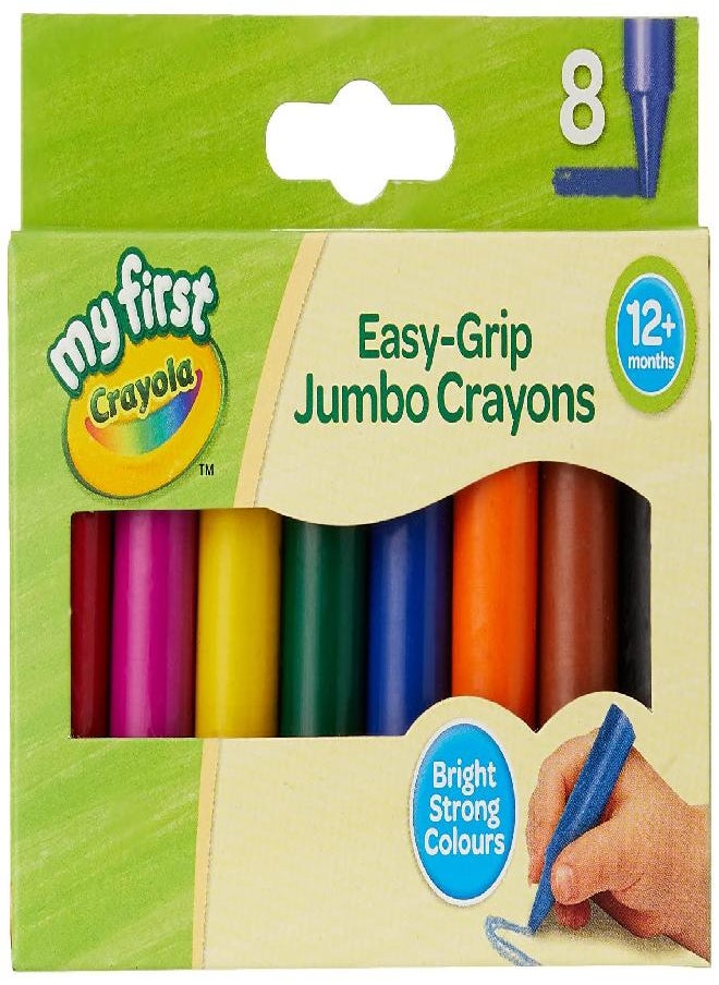 Crayola - Crayola MyFirst Jumbo Crayons - Assorted Colours (Pack of 8) | Easy-Grip Colouring Crayons Perfect for Toddlers Hands | Ideal for Kids Aged 12+ Months - Image 1