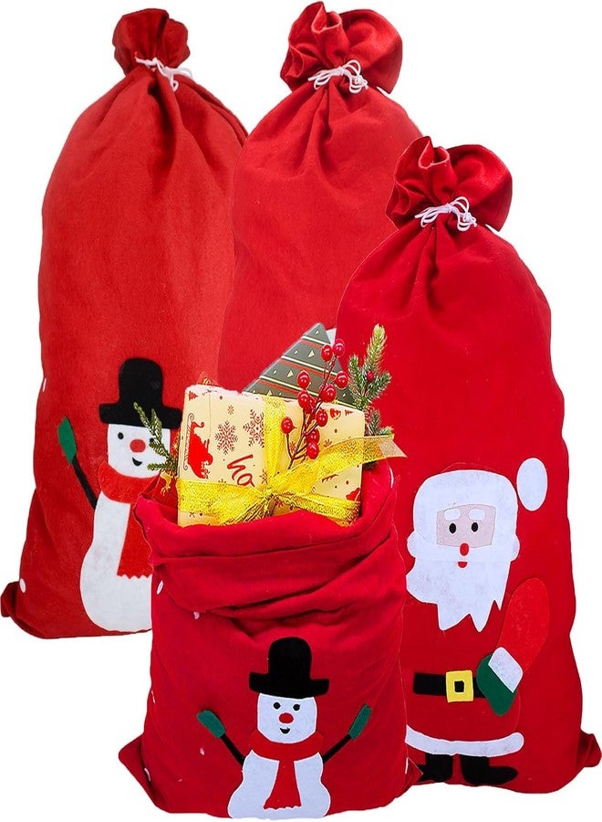 APSAMBR®- 4 Pcs Christmas Santa Drawstring Gift Bag, Reusable Candy Bags for Festival,Party Candy Bag for Xmas Christmas Party - Image 1
