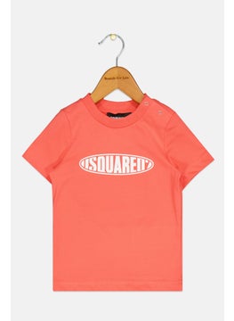 DSQUARED2 Toddlers Girl Crew Neck Short Sleeve Graphic Print T-Shirt, Coral  - Image 1