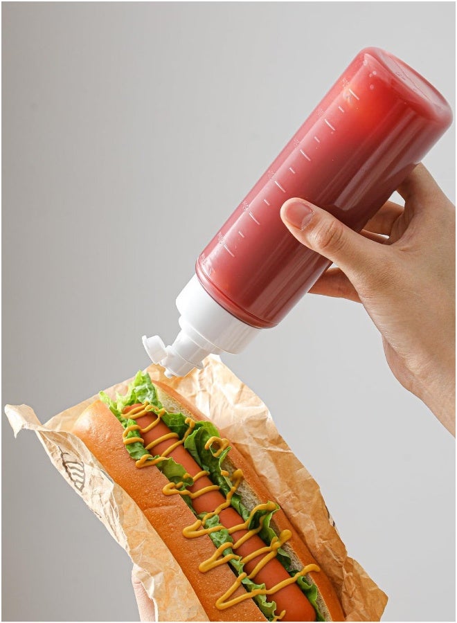 Condiment Squeeze Bottles, Clear BPA Free Commercial Condiment Set, Multipurpose 11.5oz Sauce Bottles for Ketchup, Dressing, 340ML - Image 2