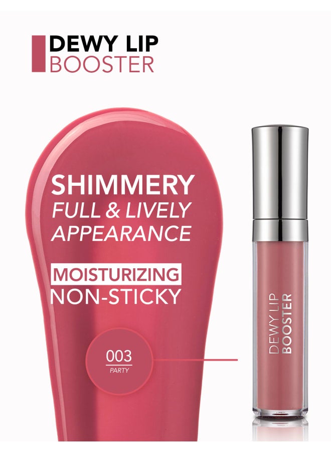 flormar Dewy Lip Booster – 003 Party – Plumping Look Lip Gloss, Shiny Wet Finish, Moisturizing Feel, Non-Sticky Comfort 003-PARTY - Image 5