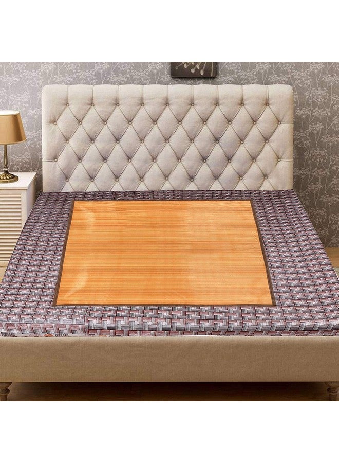 Kuber Industries Kuber Industries Wooden Lining Design PVC Reversible Food Mat Bedsheet Protector Bed Server (Light Brown) CTKTC34033 - Image 1