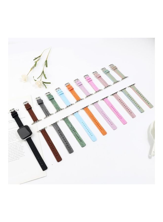 NIBEMINENT Woven Canvas Nylon Wrist Strap Watch Band For Apple Series 1/2/3/4/5/6/7/SE 38-40-41mm Pink/Black - Image 4