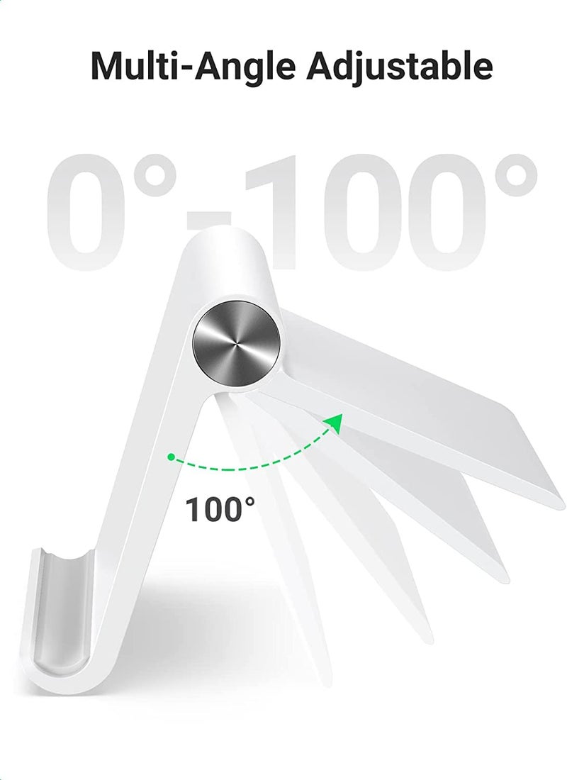 Striff حامل متعدد الزوايا للأجهزة اللوحية/المحمولة. حامل لآيفون، أندرويد، سامسونج، ون بلس، شياومي. حامل محمول وقابل للطي. مثالي للسرير، المكتب، المنزل، هدية وسطح المكتب (أبيض) - Image 5