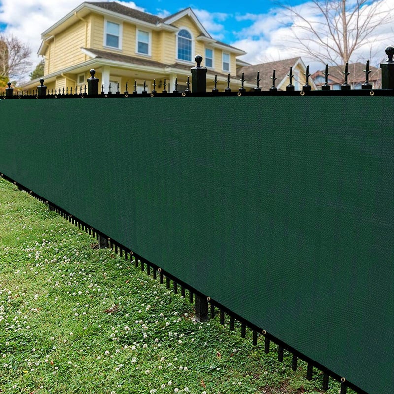 DenForste Privacy Fence Screen,with Gloves, 6X50FT Heavy Duty 220GSM 98% Blockage Privacy Screen Fence for Outdoor Wall Garden Yard Backyard (Dark Green) - Image 5