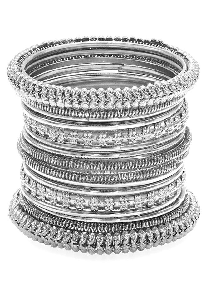 Aheli India Traditional Antique Oxidised Bangle Set for Women - Image 1