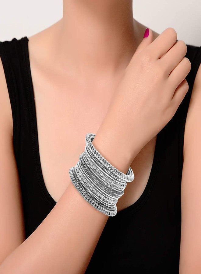 Aheli India Traditional Antique Oxidised Bangle Set for Women - Image 5