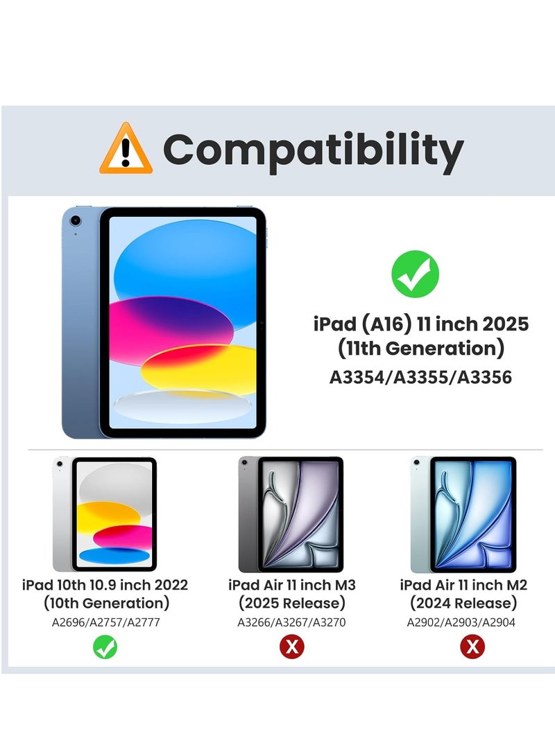 MIXDE Case for iPad (A16) 11th Generation 11 Inch 2025  iPad 10th Generation 10.9 inch 2022  Slim Stand Protective Cover with Hard PC Translucent Back Shell Cover Support Touch ID  Navy Blue - Image 3