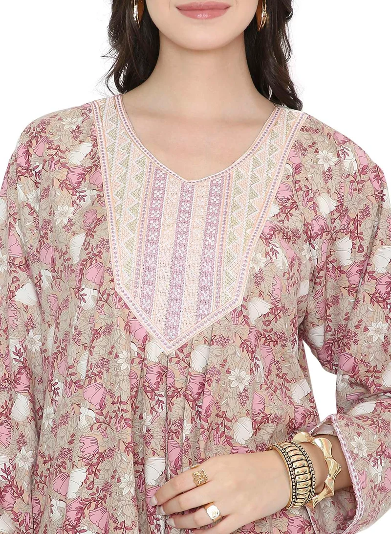 HANA & SARA Full Sleeves Long Printed Arabic Kaftan Jalabiya Dresses