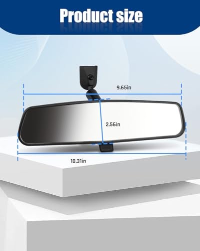 ANODZU Interior Rear View Mirror 10.31 Inch Fit for Ford F-150 F-250 F-350 F-450 F-550 Super Duty Focus Explorer Expedition Fusion Fiesta Bronco Taurus Edge Maverick 1999-2025 - Image 3