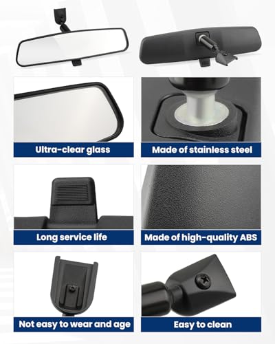 ANODZU Interior Rear View Mirror 10.31 Inch Fit for Ford F-150 F-250 F-350 F-450 F-550 Super Duty Focus Explorer Expedition Fusion Fiesta Bronco Taurus Edge Maverick 1999-2025 - Image 4