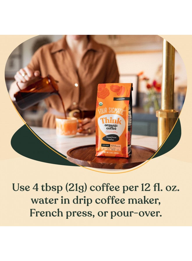 Four Sigmatic Organic Ground Mushroom Coffee by Four Sigmatic | Dark Roast, Fair Trade Gourmet Coffee with Lion's Mane, Chaga & Mushroom Powder | Immune Boosting Coffee for Focus & Immune Support | 12oz Bag  - Image 3