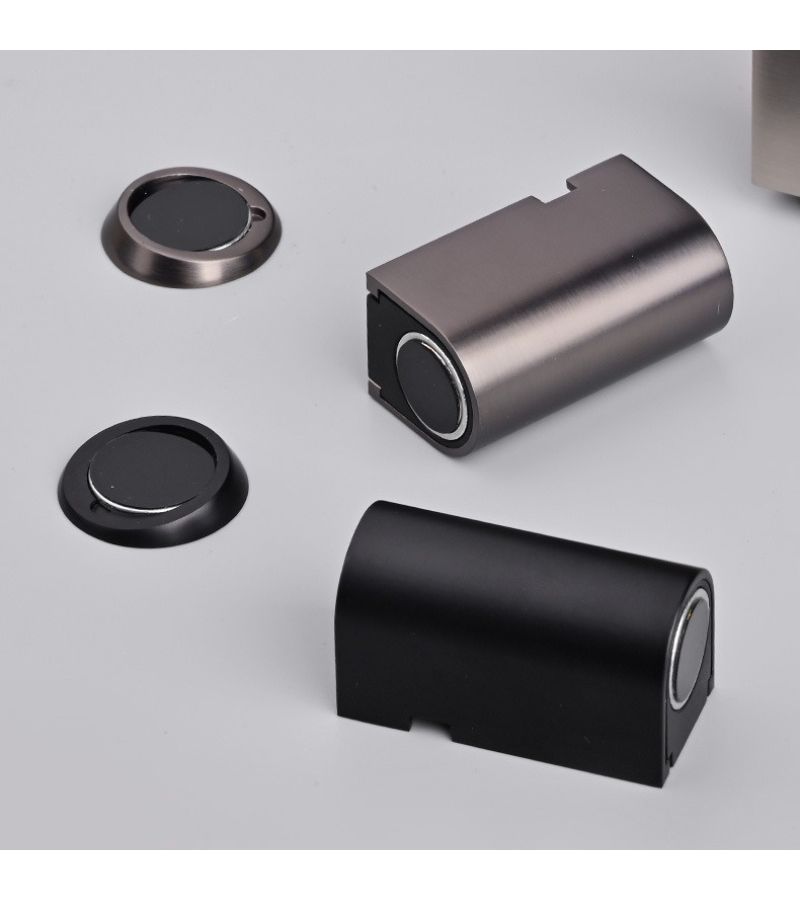 Brushed Nickel Magnetic Door Stopper No Drill Invisible Door Holder Windproof Anti Collision - Image 1