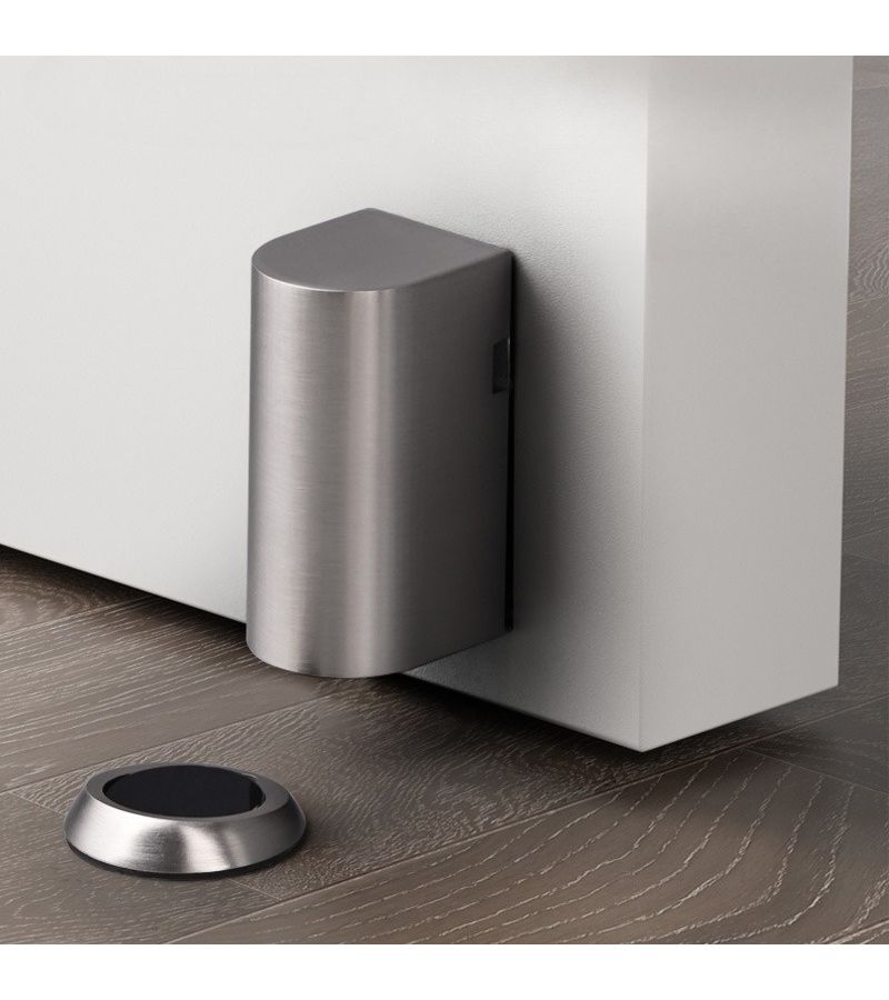 Brushed Nickel Magnetic Door Stopper No Drill Invisible Door Holder Windproof Anti Collision - Image 4