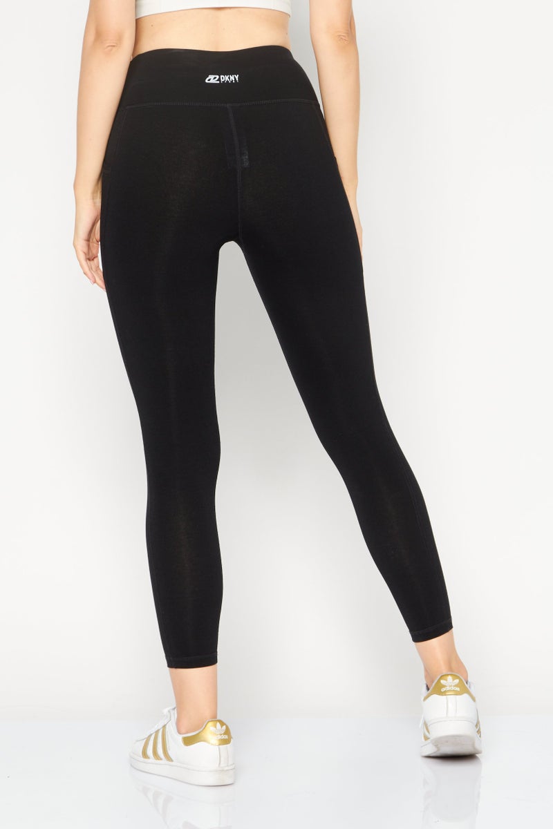 DKNY Sport Women Sportswear Fit Training Cropped Legging, Black - Image 3