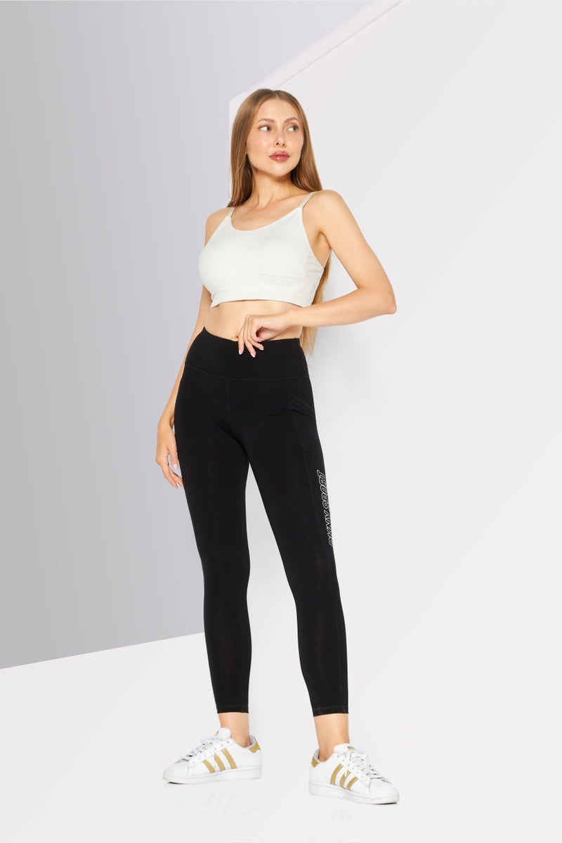 DKNY Sport Women Sportswear Fit Training Cropped Legging, Black - Image 4
