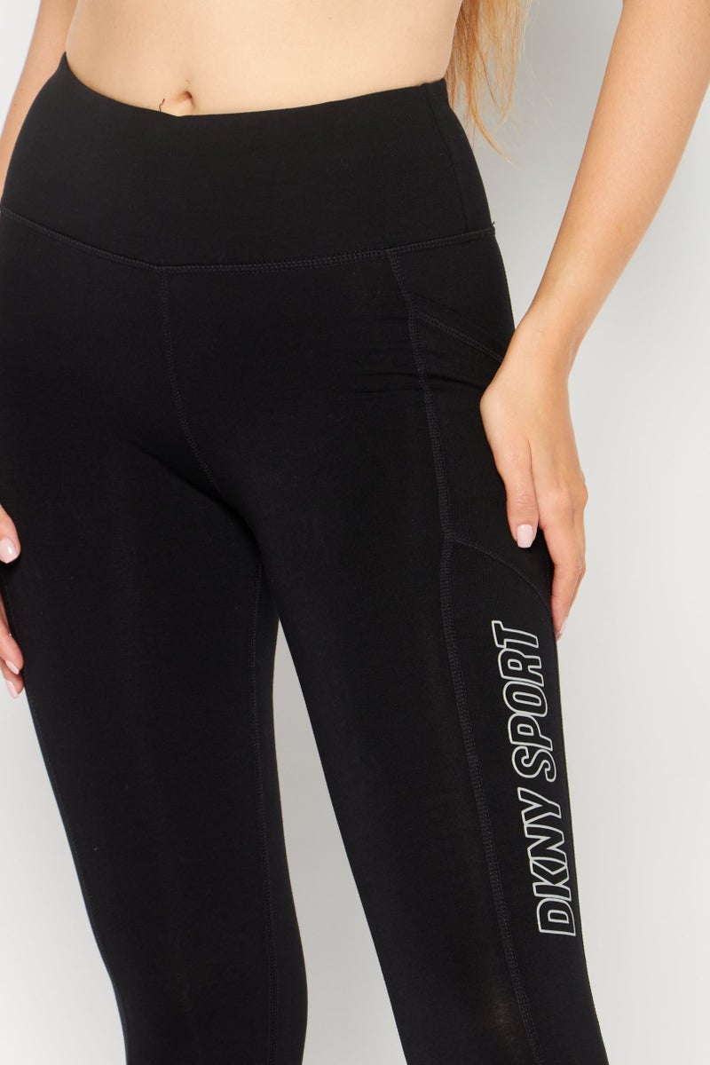 DKNY Sport Women Sportswear Fit Training Cropped Legging, Black - Image 2