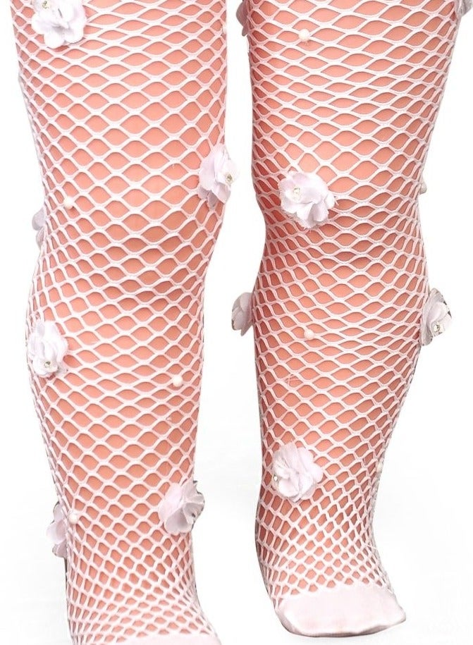 Ghils Girls' Crystal Embroidered Tights