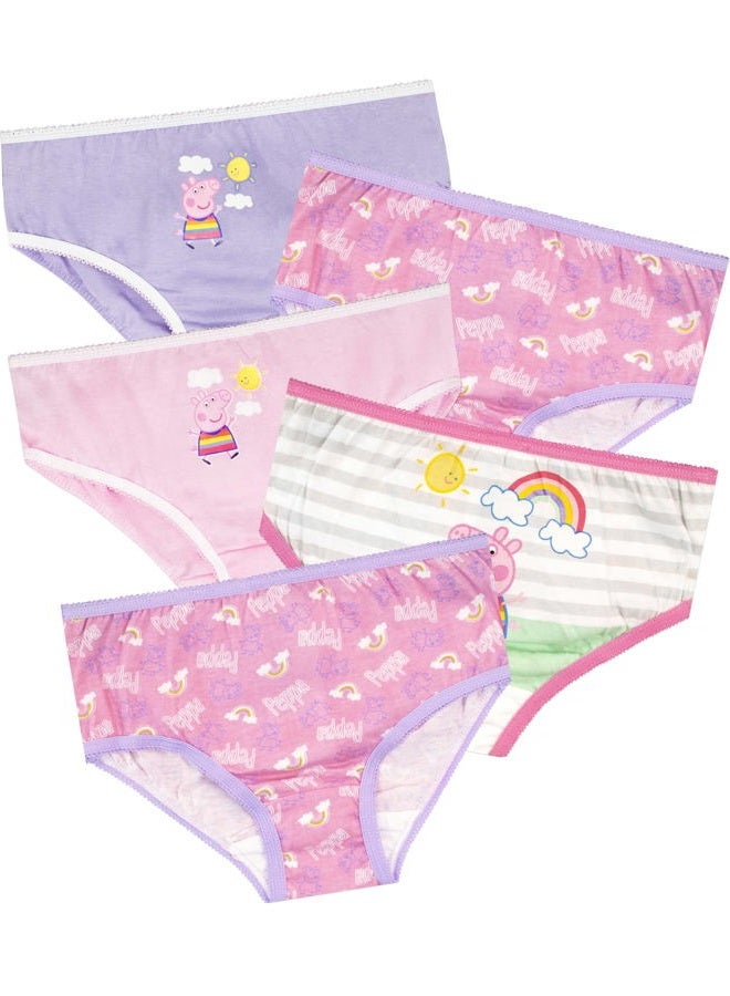 Peppa Pig Girls Piglet Knickers Pack of 5, Multicoloured, 4-5 Years - Image 1