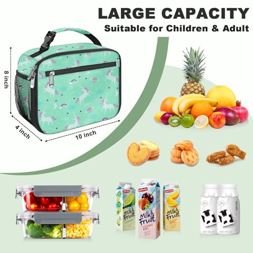 Femuar Kids Lunch Box for Boys Girls Lunch Bag Insulated Durable Lunchbox Children Lunch Tote Bag for School Unicorn - Image 3