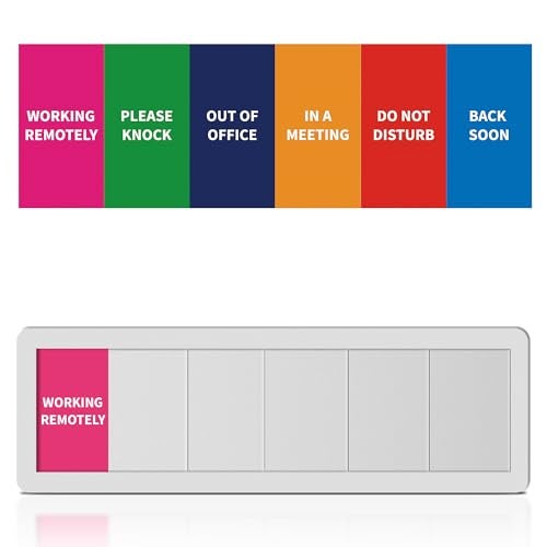 EliteSign Office Door Signs 6 Options Do Not Disturb, Please Knock, In A Meeting, Out Of Office, Working Remotely Back Soon Privacy Door Slider Sign For Meeting & Conference Room Silver - Image 1