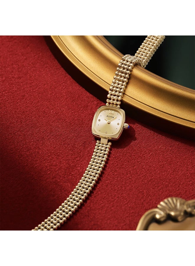 Fiyta City Series "little Gold Watch" Gold Bead Chain Vintage Women's Watch Gift Box Women's Day Gift For Girlfriend - Image 2