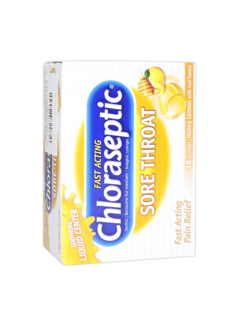 Chloraseptic Honey Lemon Liquid Center Lozenges 18's