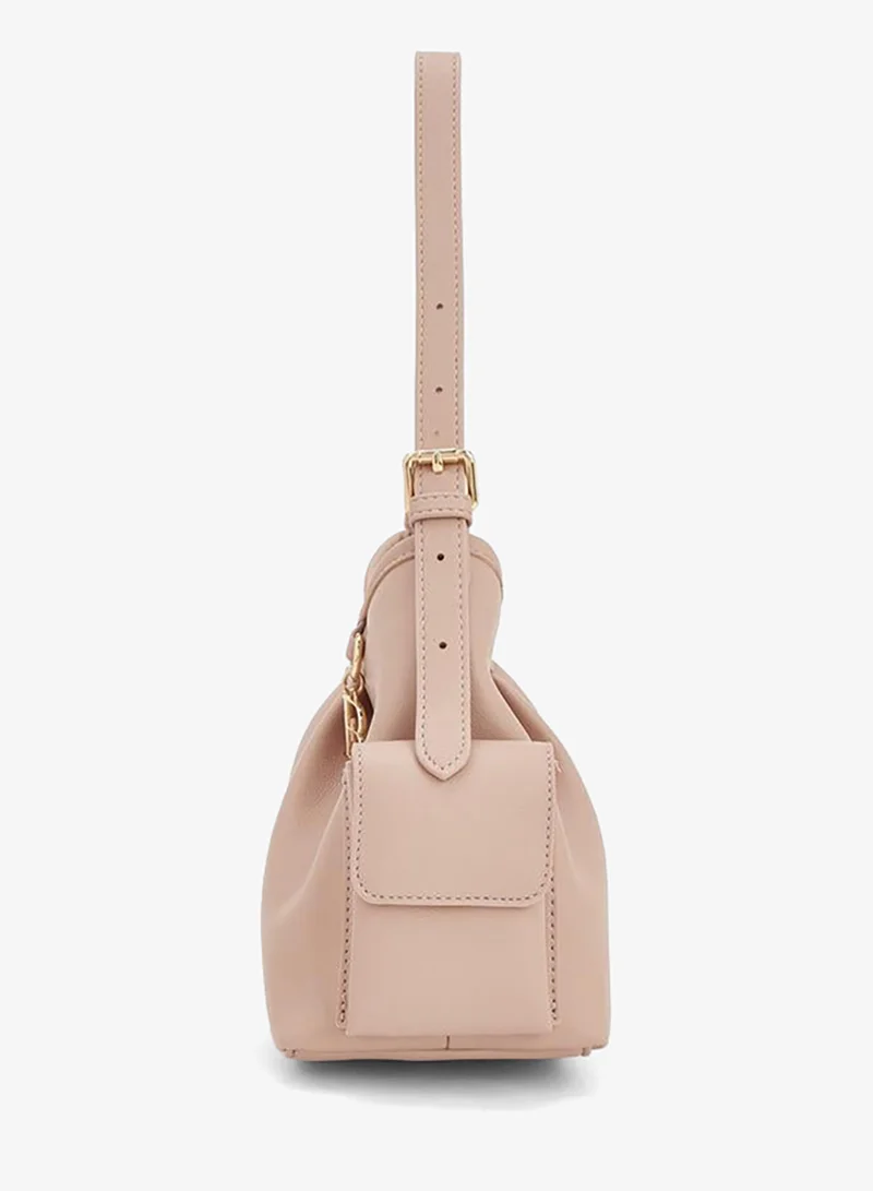 Flora Bella By Shoexpress blush Solid Shoulder Bag With Adjustable Strap for Women | Best Price UAE