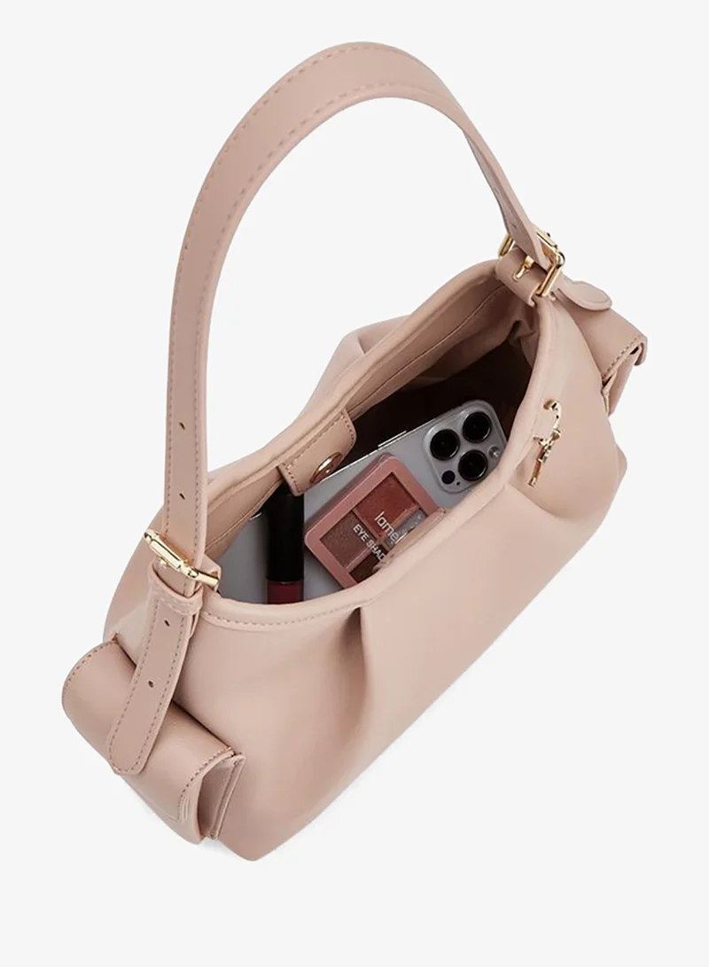 Flora Bella By Shoexpress blush Solid Shoulder Bag With Adjustable Strap for Women | Best Price UAE